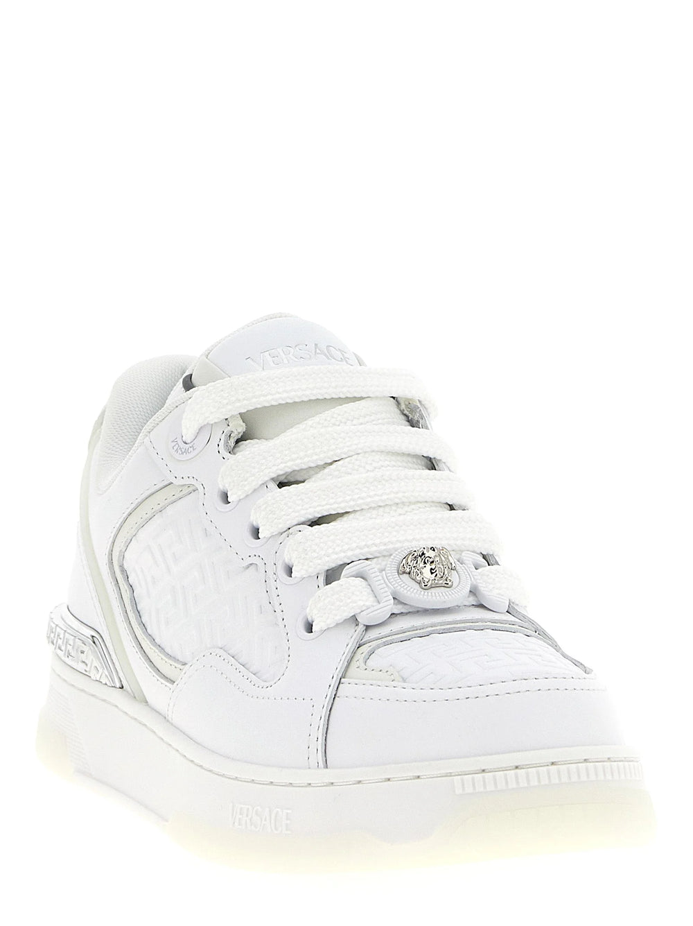 Versace White Calfskin Low Top Sneakers - EU40/US10