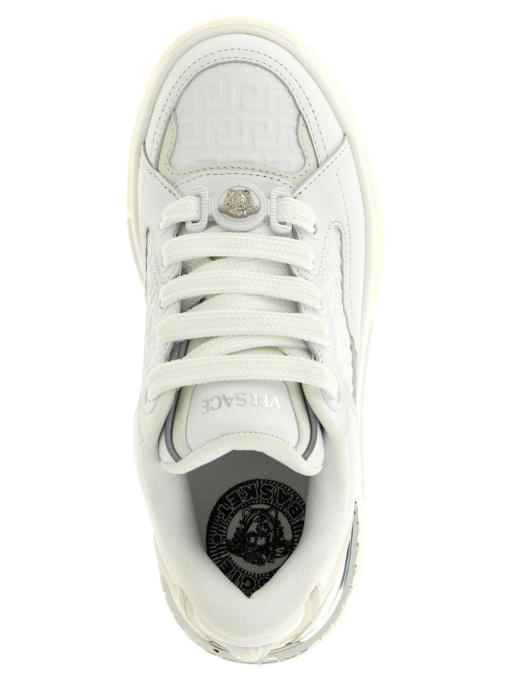 Versace White Calfskin Low Top Sneakers - EU40/US10
