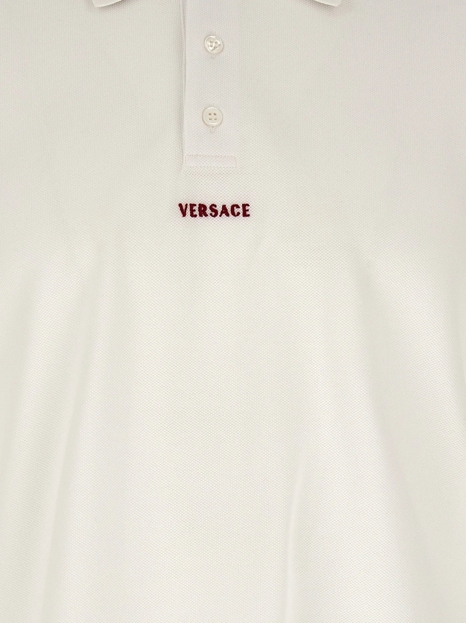 Versace White Cotton Polo Shirt