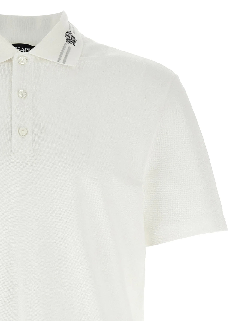 Versace White Cotton Polo Shirt