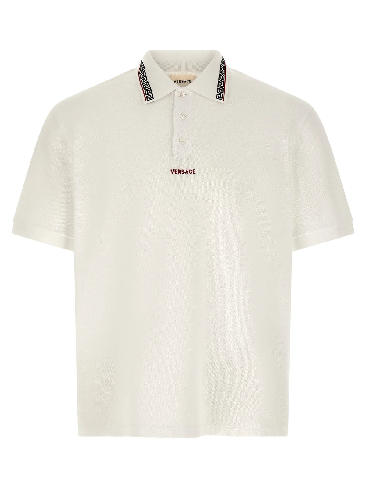 Versace White Cotton Polo Shirt