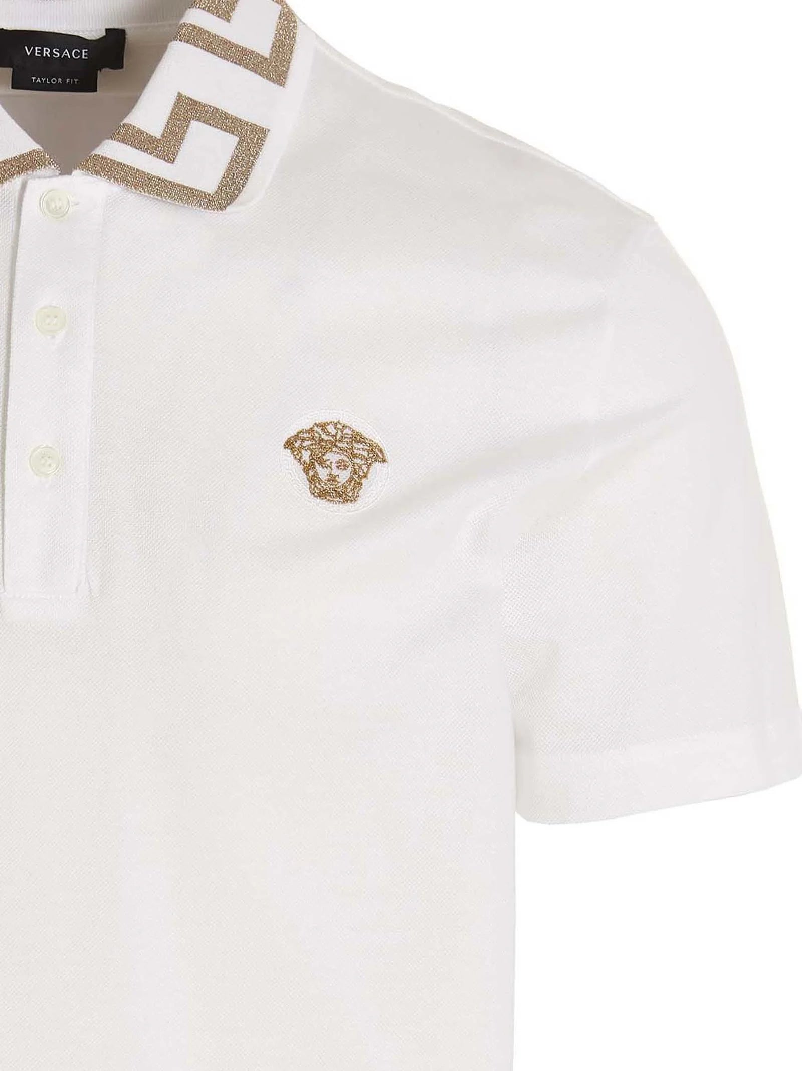 Versace White Cotton Polo Shirt - XXL