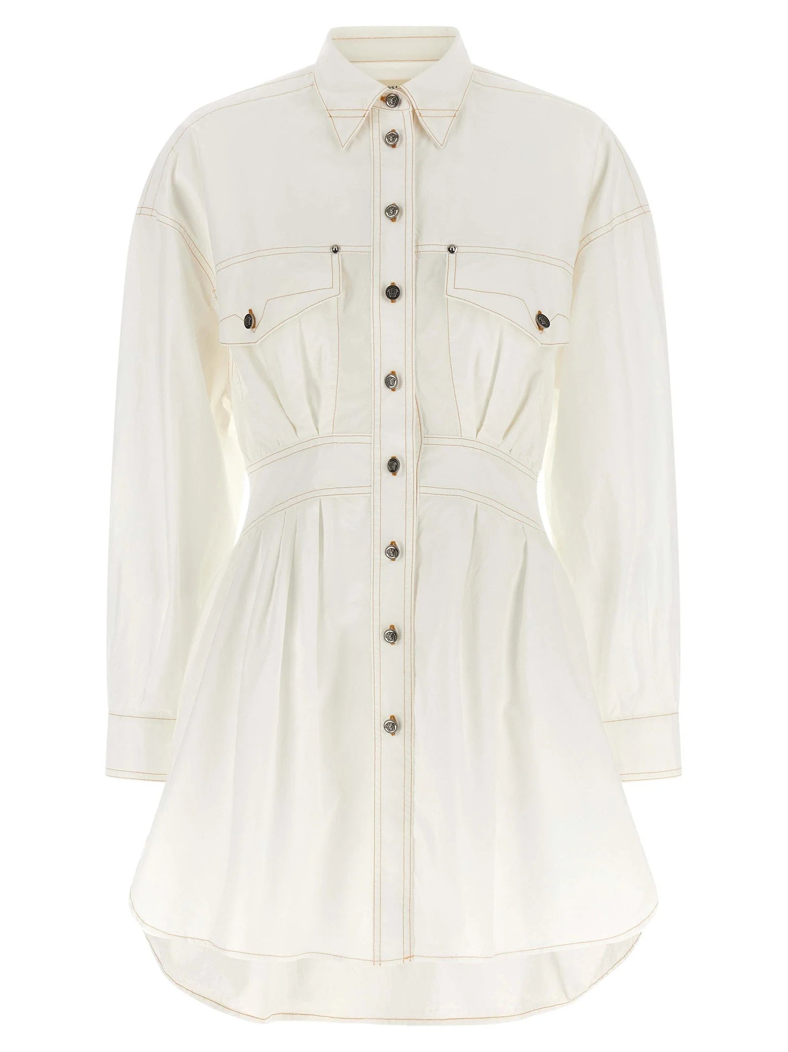 Versace White Cotton Short Dress