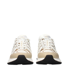 Versace White Fabric Athletic Sneakers