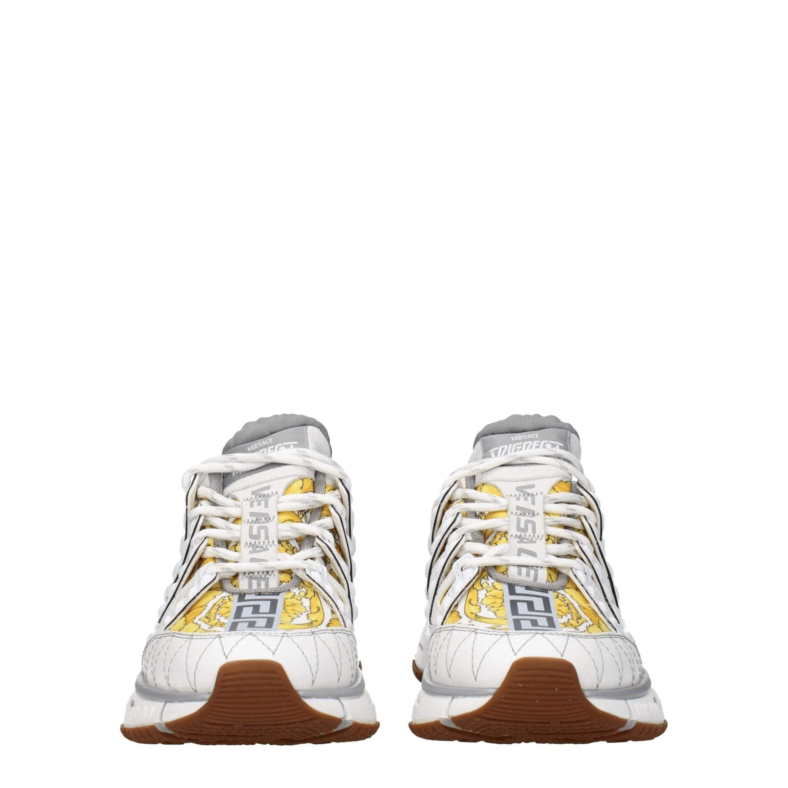 Versace atletiska sneakers i vit tyg