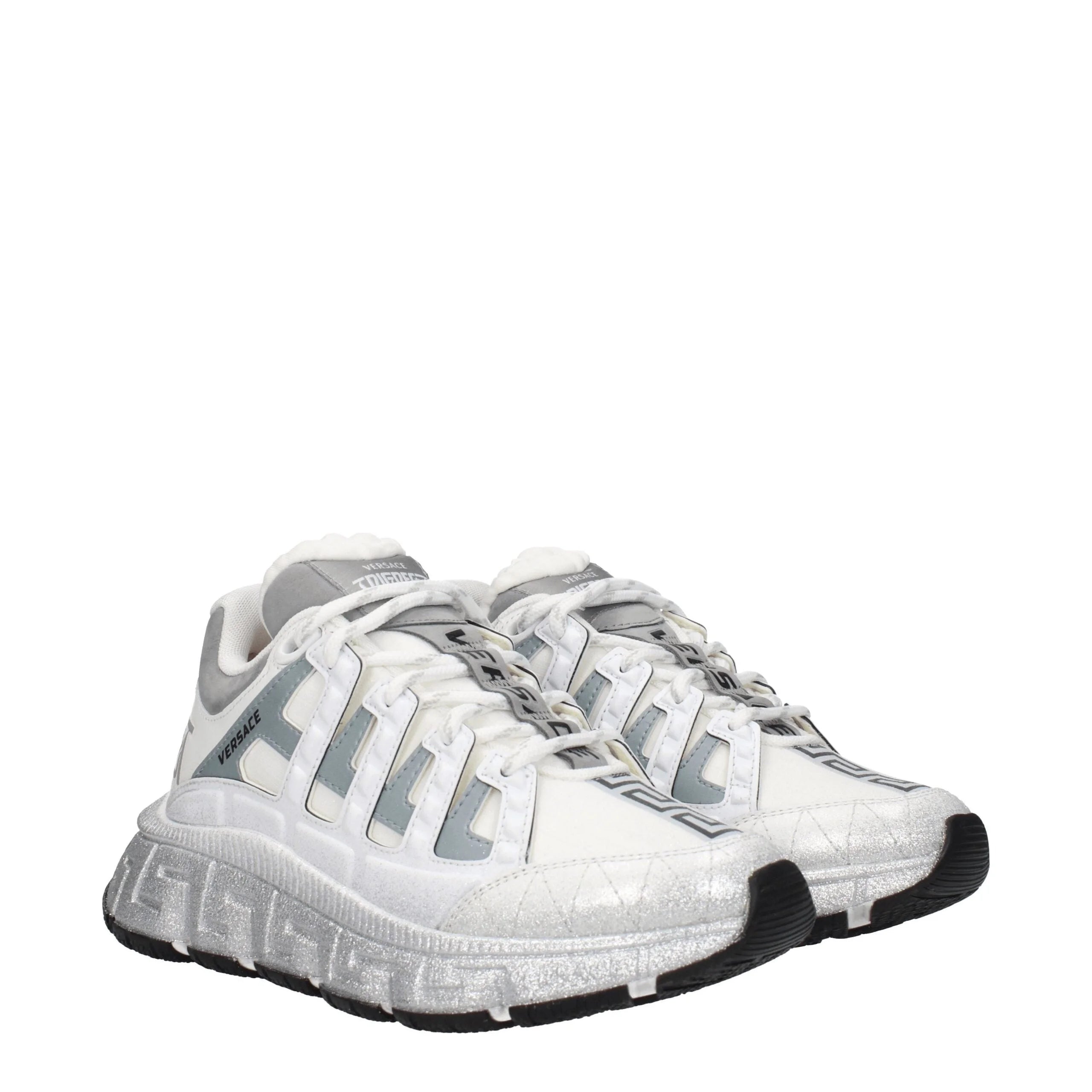 Versace White Fabric Athletic Sneakers - Sneakers