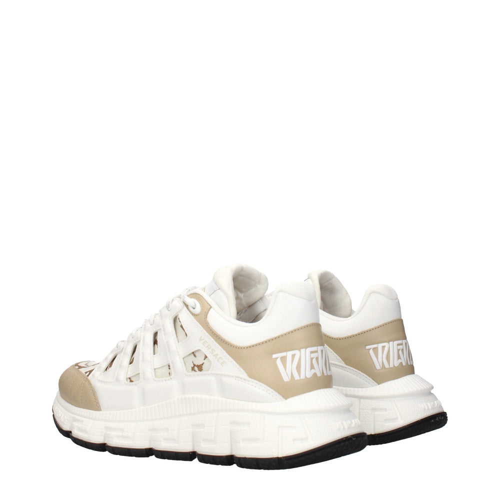 Versace White Fabric Athletic Sneakers