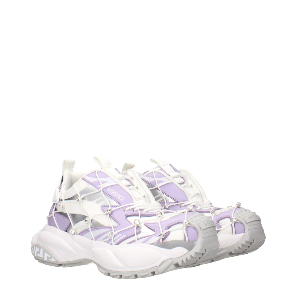Versace White Fabric Chunky Sneakers