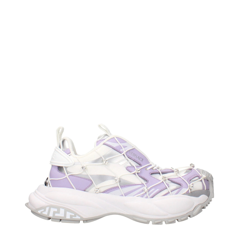 Versace White Fabric Chunky Sneakers
