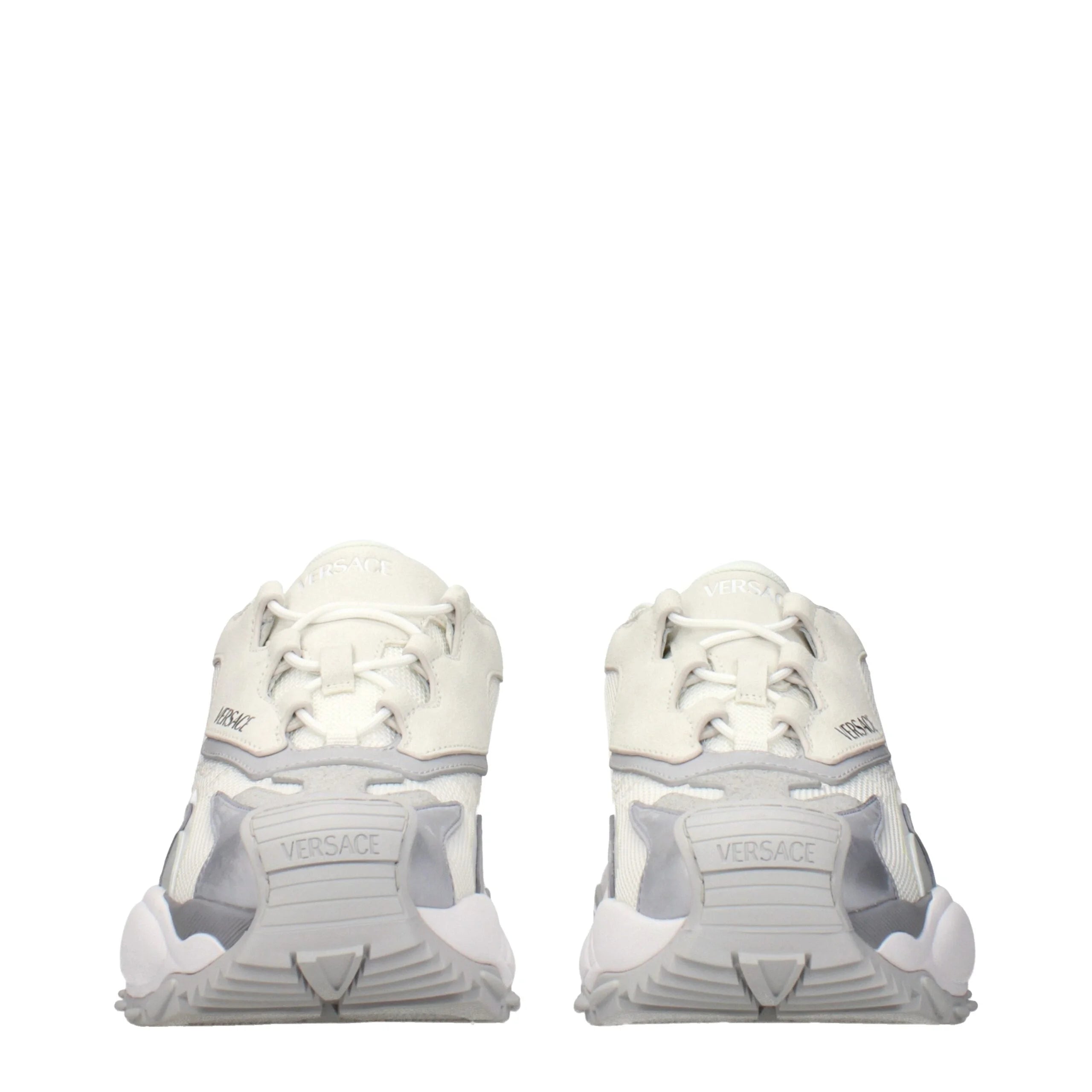 Versace White Fabric Chunky Sneakers