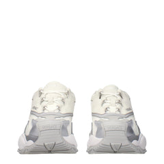 Versace White Fabric Chunky Sneakers