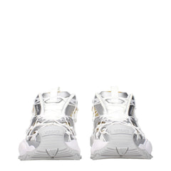 Versace White Fabric Chunky Sneakers - EU38/US8