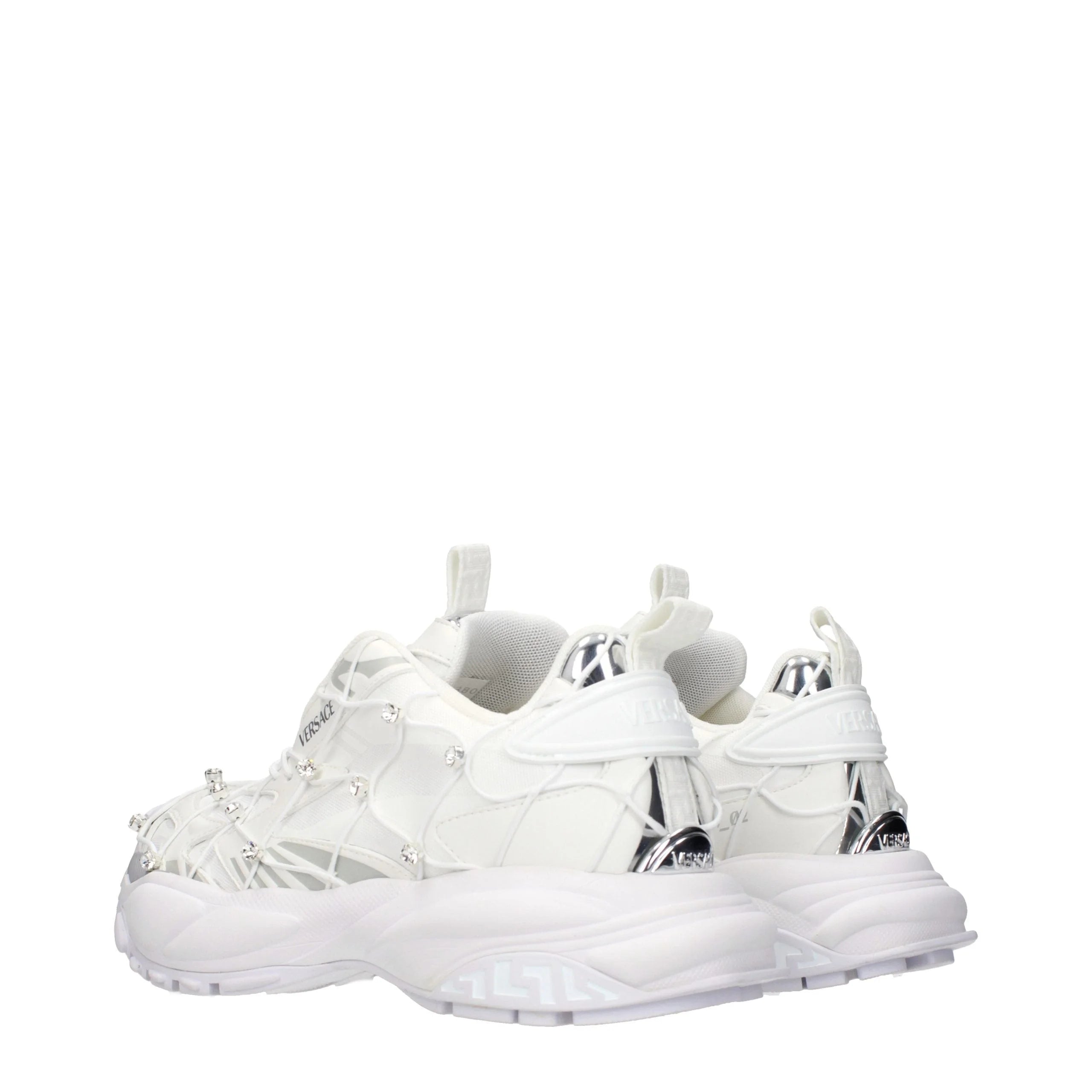 Versace White Fabric Sneakers