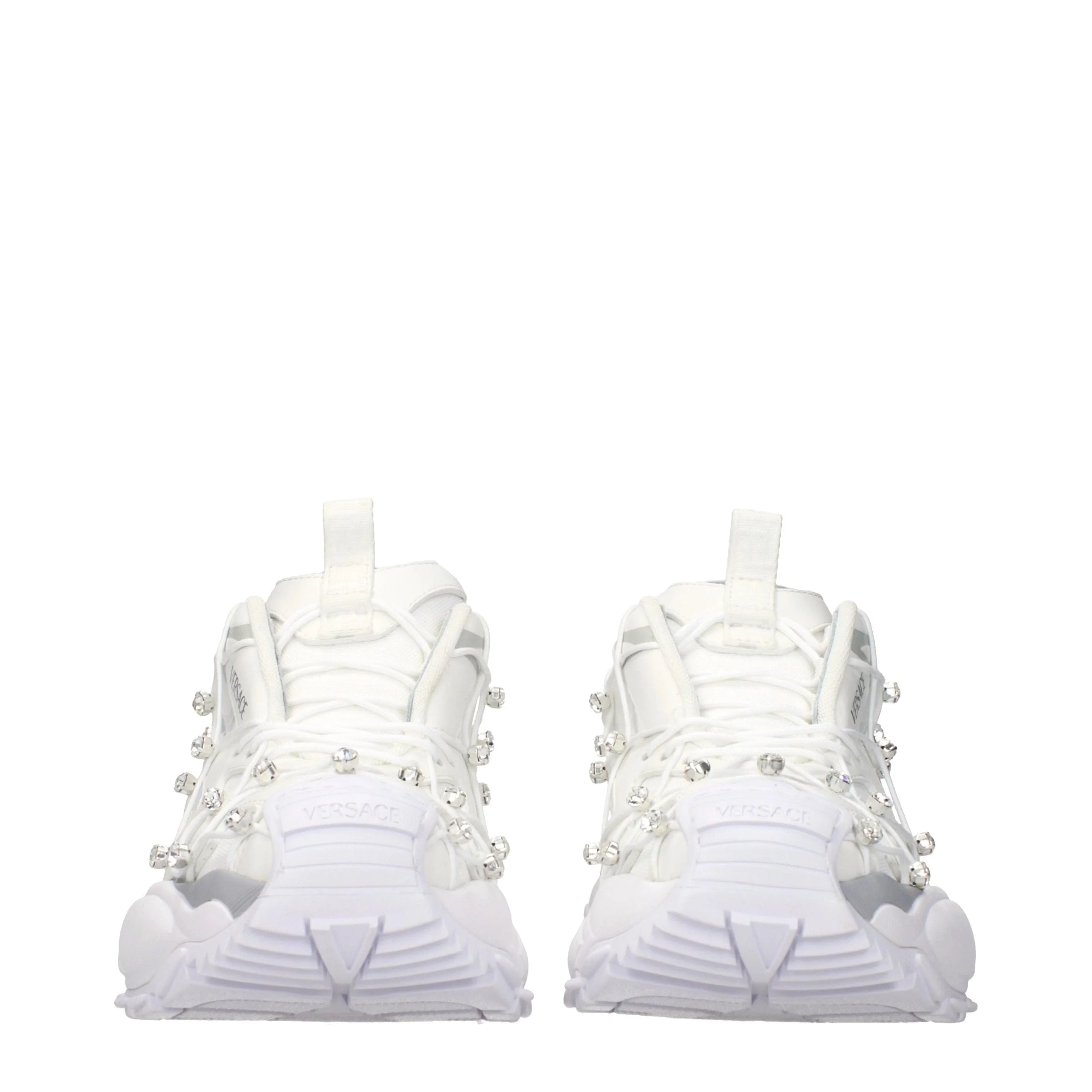 Versace White Fabric Sneakers