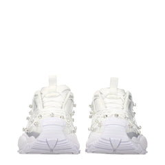 Versace White Fabric Sneakers