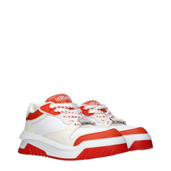 Versace Weiße Ledersportschuhe