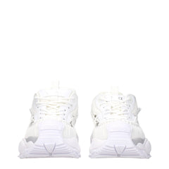Versace White Leather Athletic Sneakers