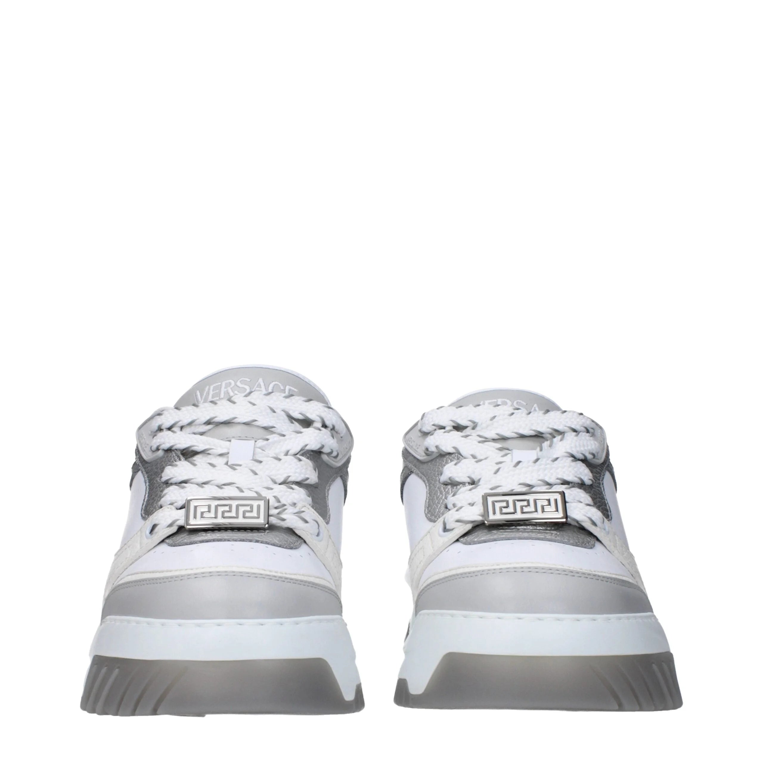 Versace White Leather Chunky Sneakers - EU45/US12