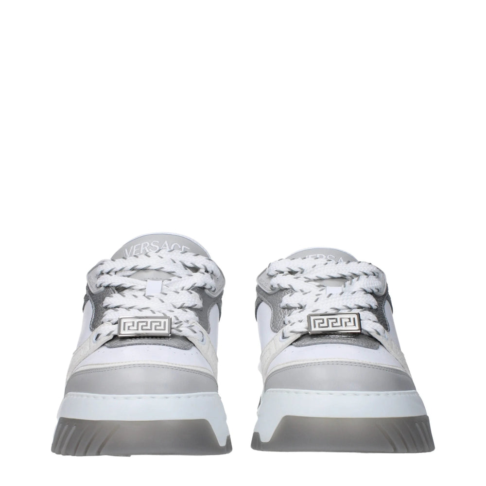 Versace White Leather Chunky Sneakers - EU45/US12