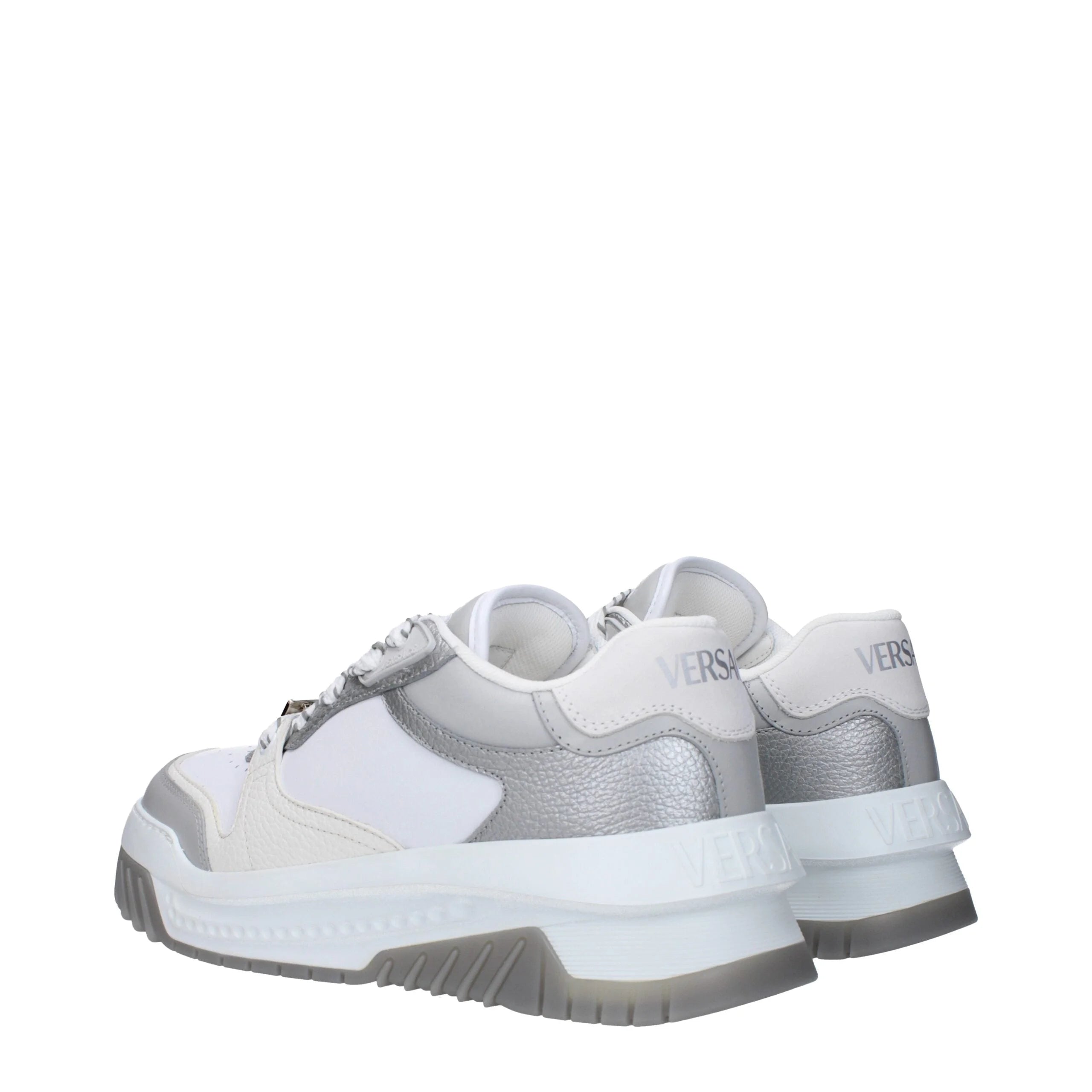 Versace White Leather Chunky Sneakers - EU45/US12