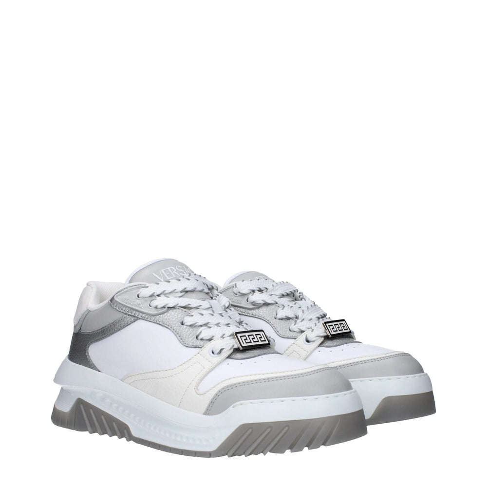 Versace White Leather Chunky Sneakers - EU45/US12