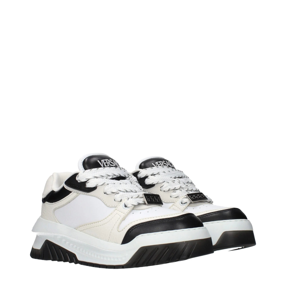 Versace White Leather Low Top Sneakers - EU37.5/US7.5