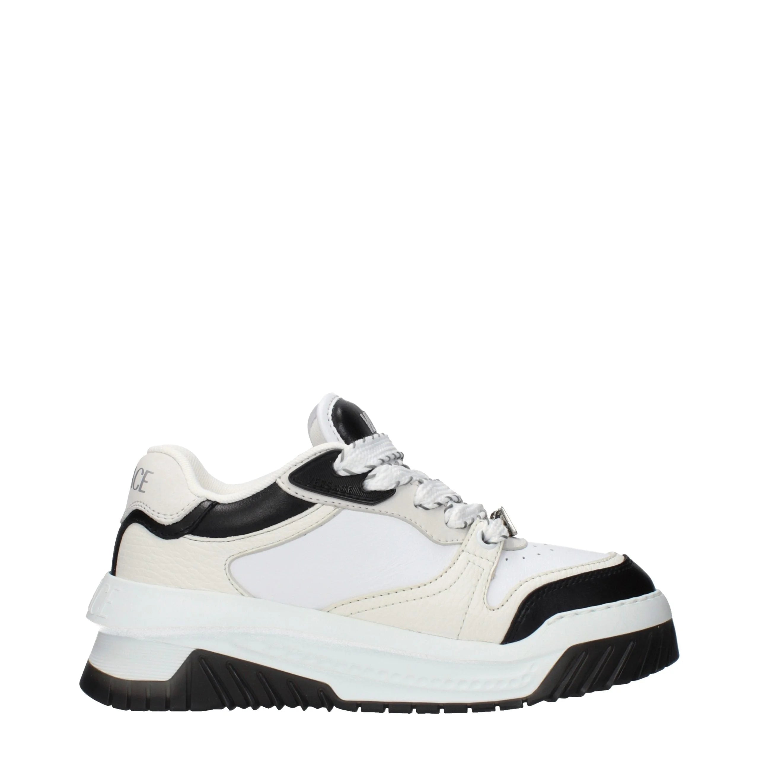 Versace White Leather Low Top Sneakers - EU37.5/US7.5