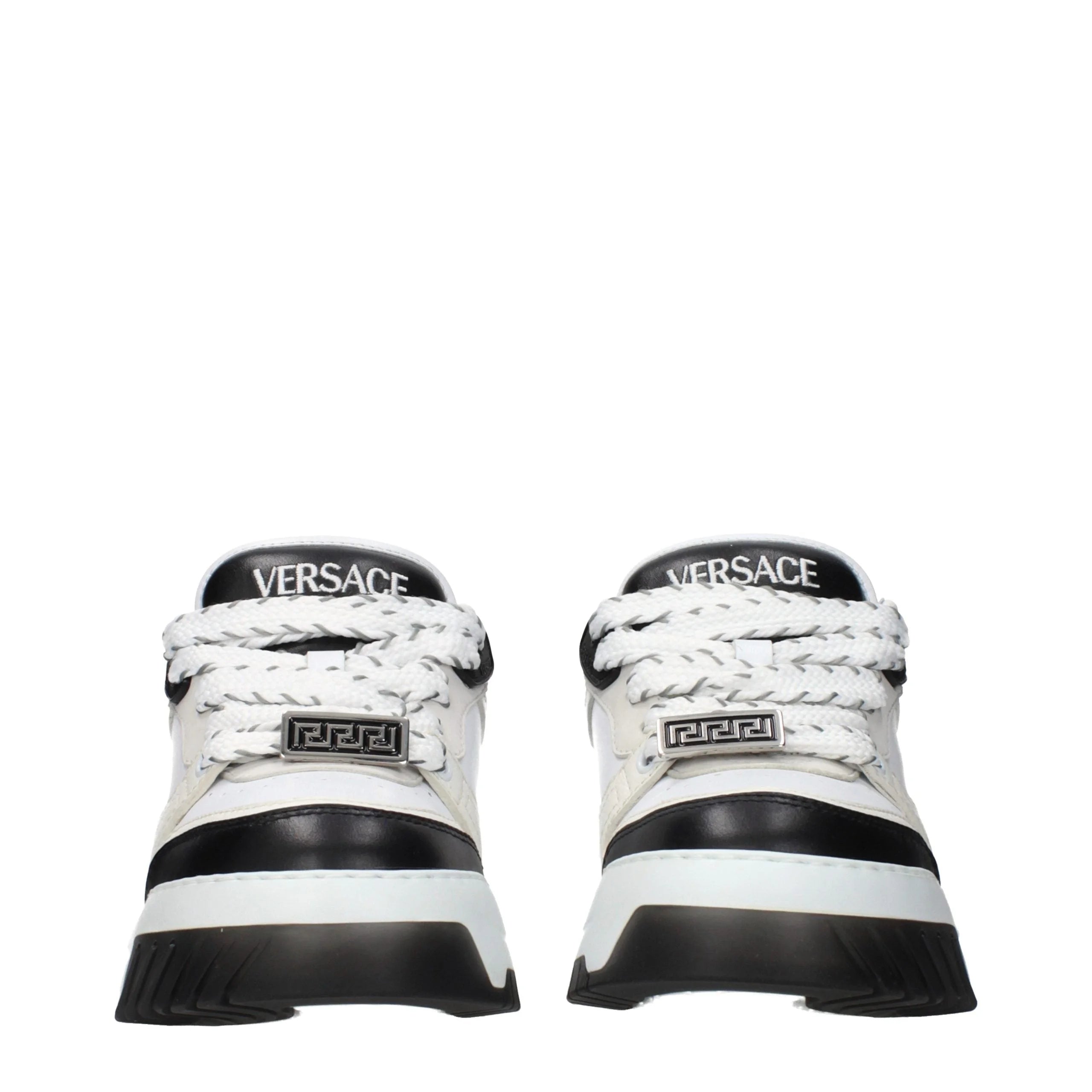 Versace White Leather Low Top Sneakers - EU37.5/US7.5
