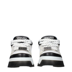 Versace White Leather Low Top Sneakers - EU37.5/US7.5