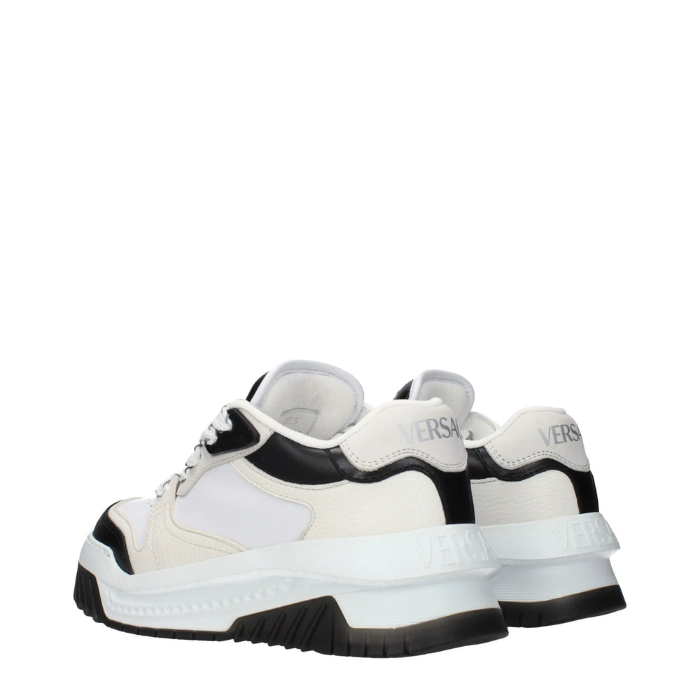 Versace White Leather Low Top Sneakers - EU37.5/US7.5