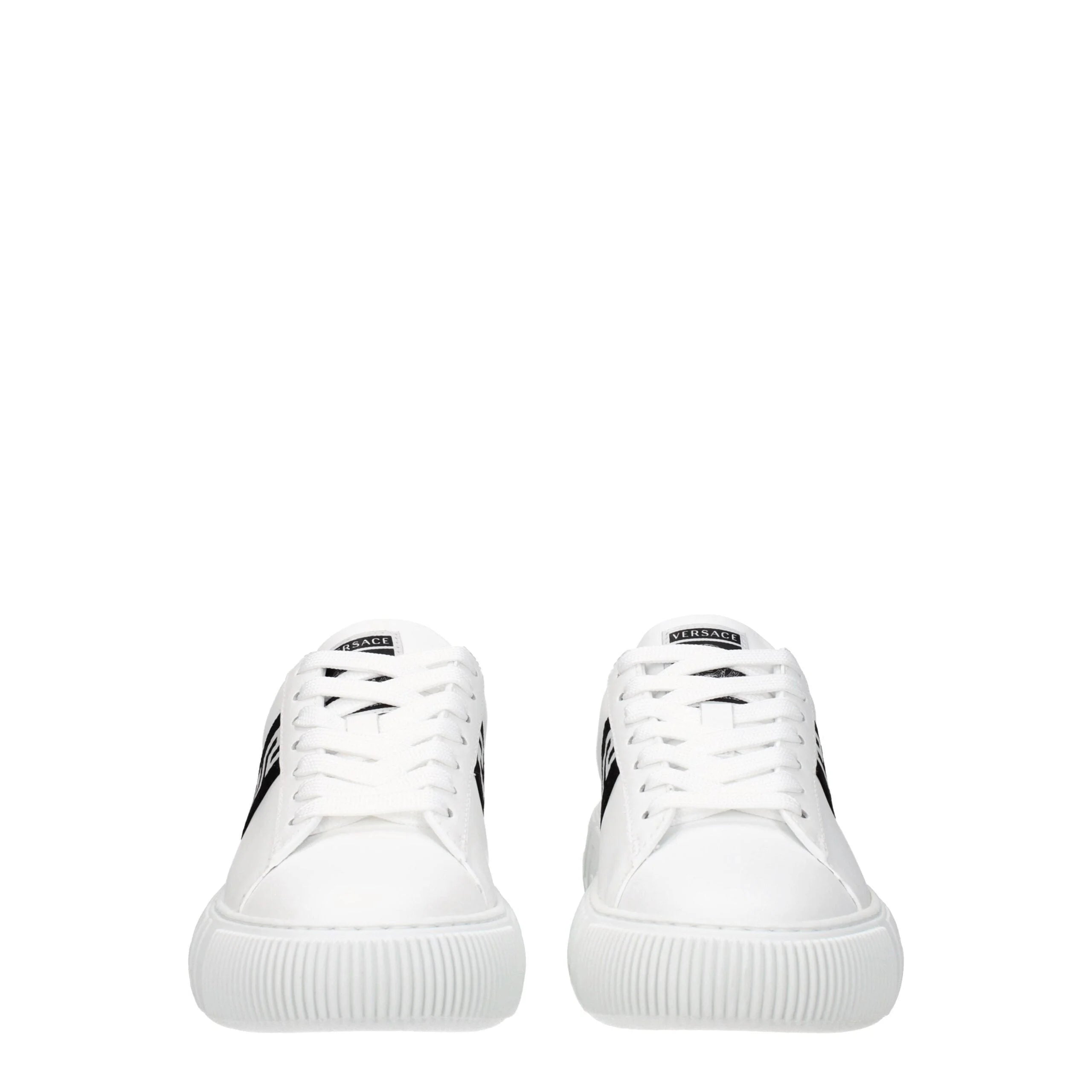 Versace White Leather Low Tops