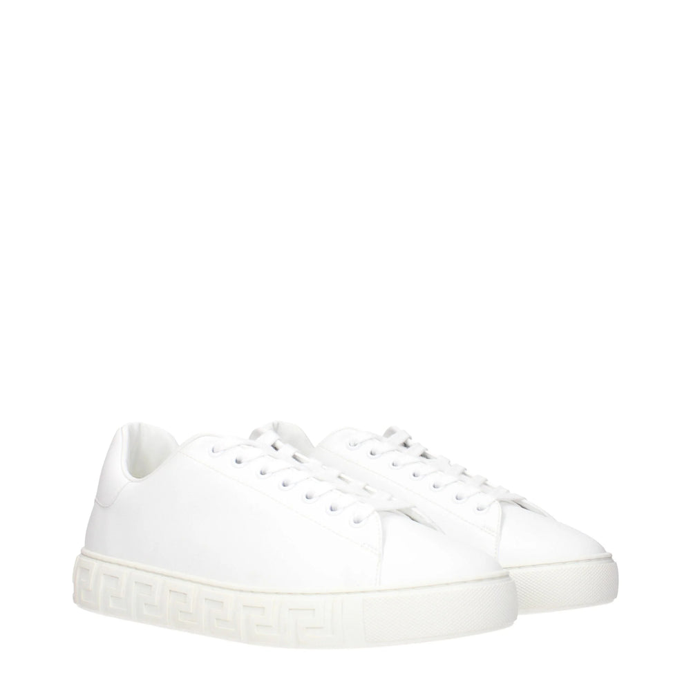 Versace White Leather Low Tops - EU39/US6