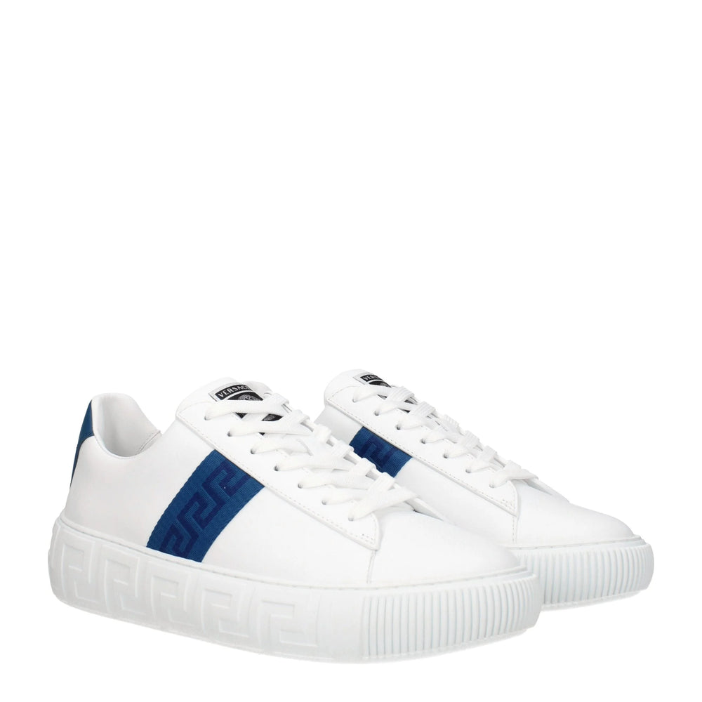 Versace White Leather Low Tops - EU40/US7 - Sneakers