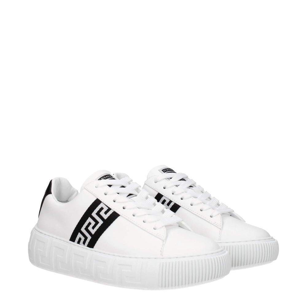 Versace White Leather Low Tops - Sneakers