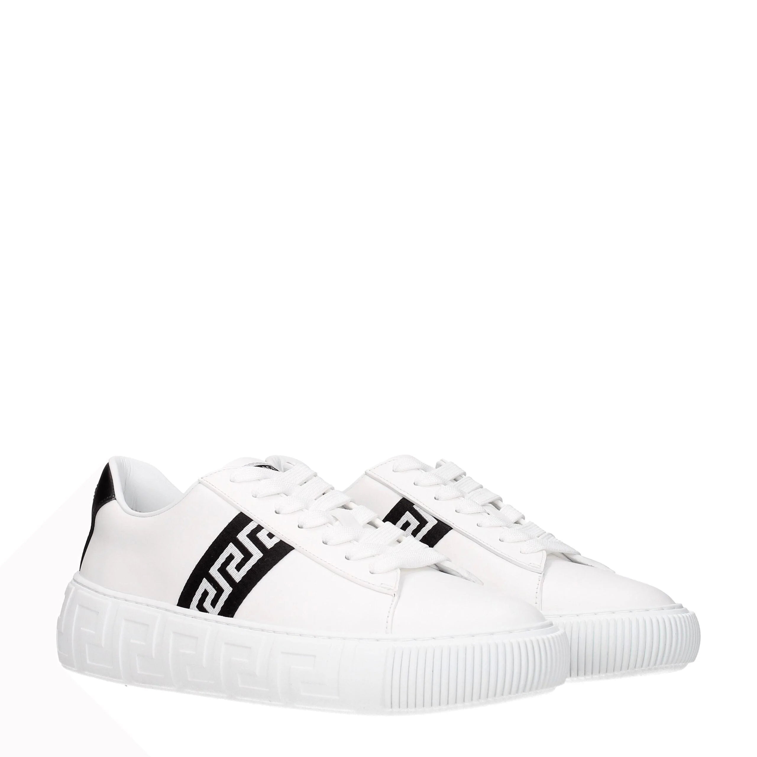 Versace White Leather Sneakers - Sneakers