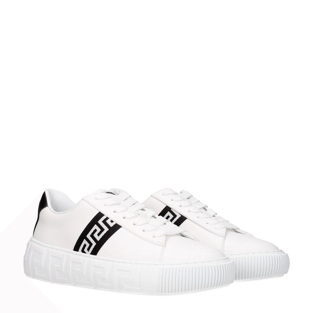 Versace White Leather Sneakers - Sneakers