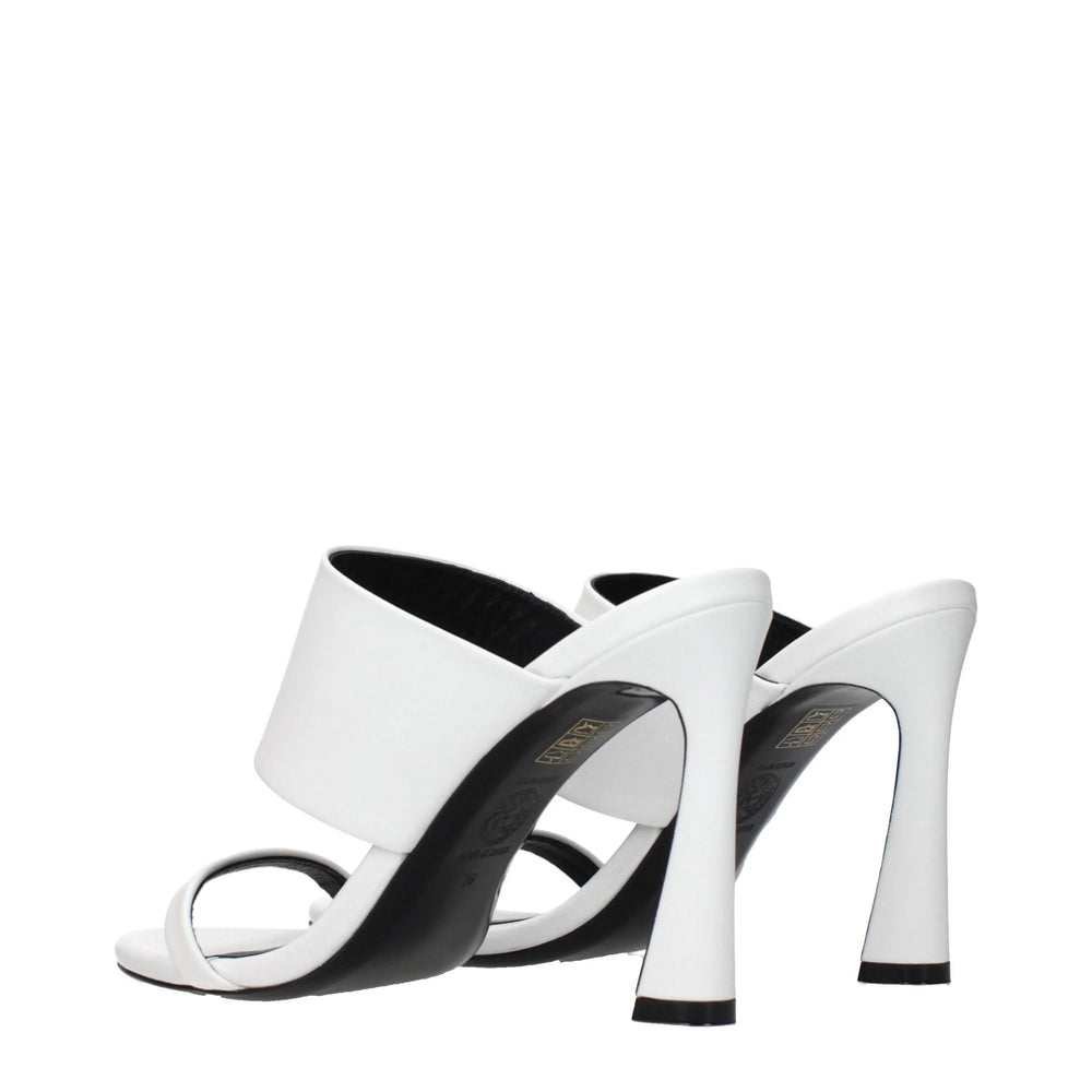 Versace White Leather Stiletto Heel Sandals - EU36/US6