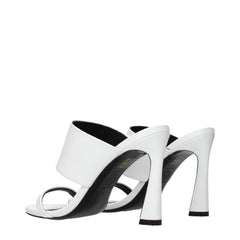 Versace White Leather Stiletto Heel Sandals - EU36/US6