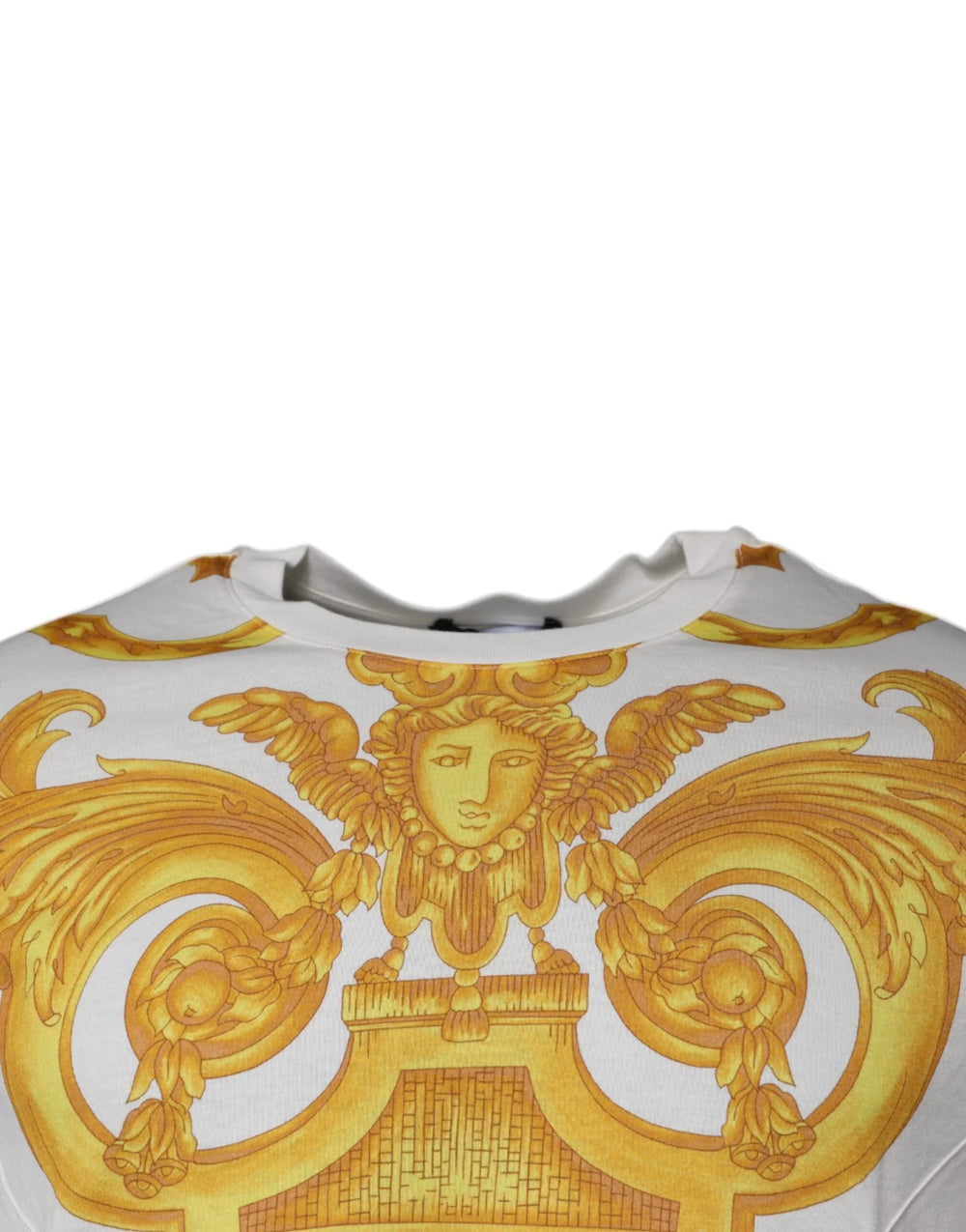 Versace White Medusa Print Cotton Crew Neck T-shirt - T-Shirts