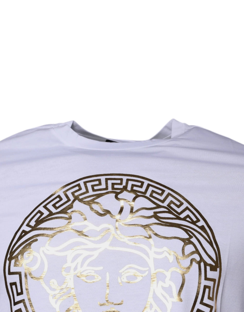 Versace White Medusa Print Cotton Crew Neck T-shirt - T-Shirts