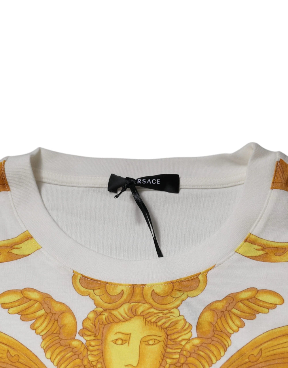 Versace White Medusa Print Cotton Crew Neck T-shirt - T-Shirts