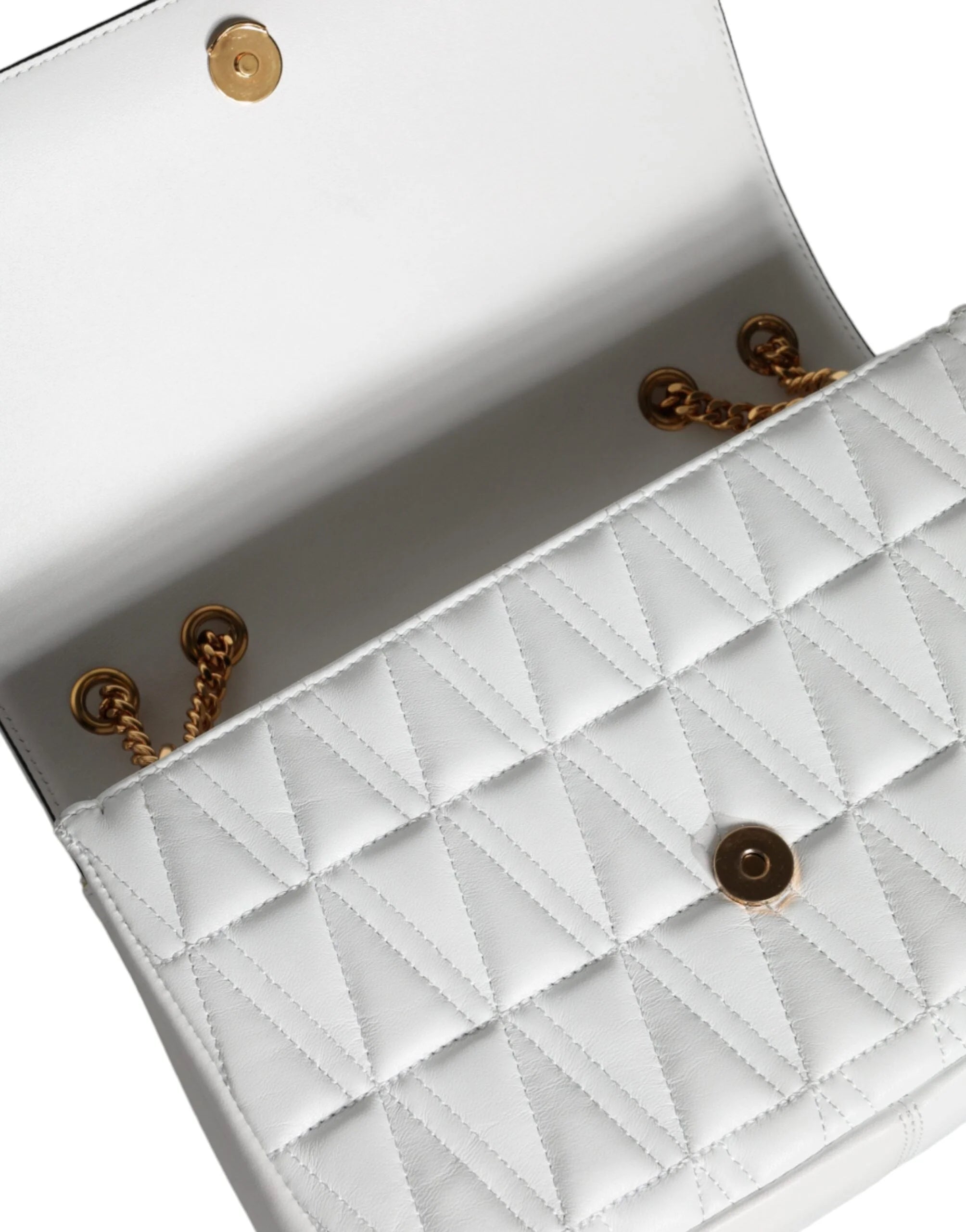 Versace White Mini Nappa Leather Crossbody Shoulder Bag - Cross Body Bags