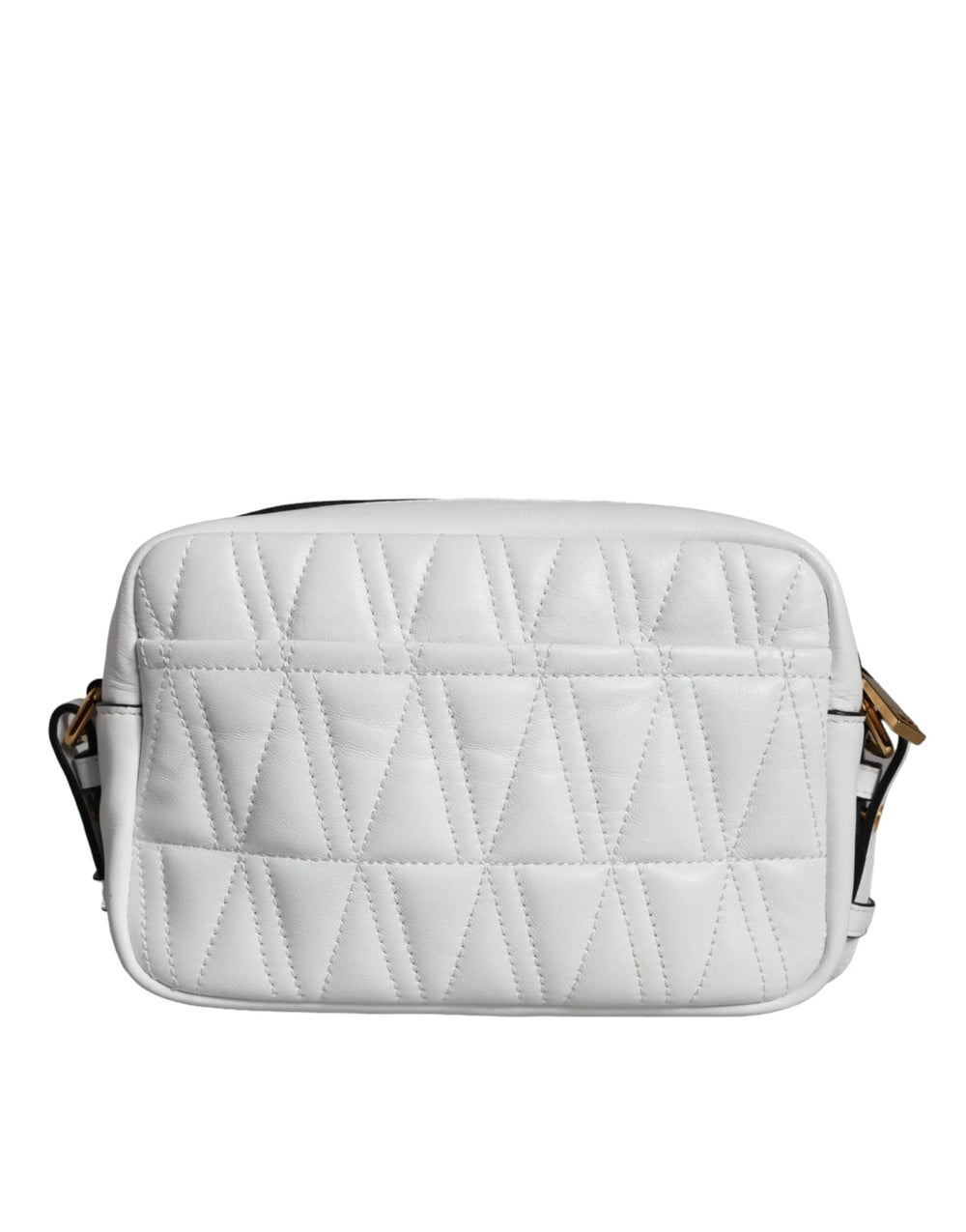 Versace White Quilted Nappa Leather Crossbody Shoulder Bag - Cross Body Bags