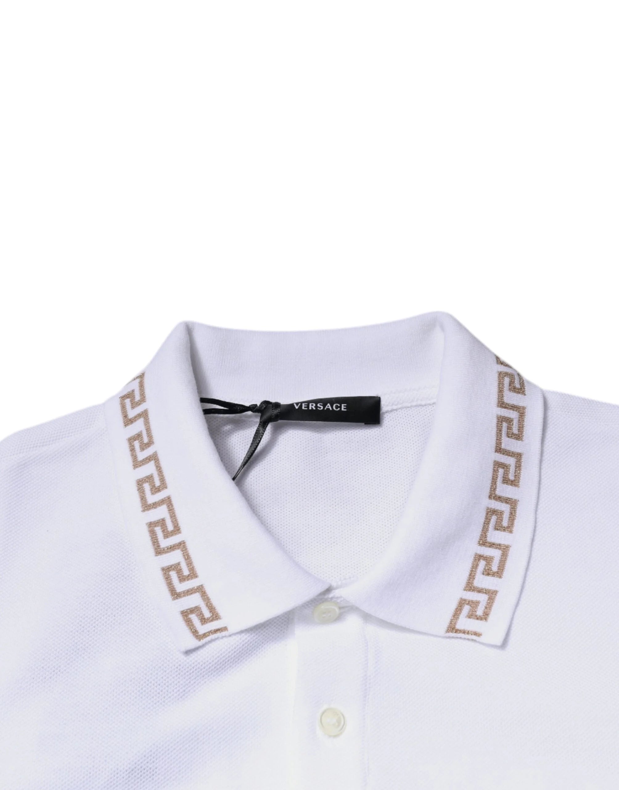 Versace White Viscose Collared Men Polo Short Sleeves T-shirt - Polos