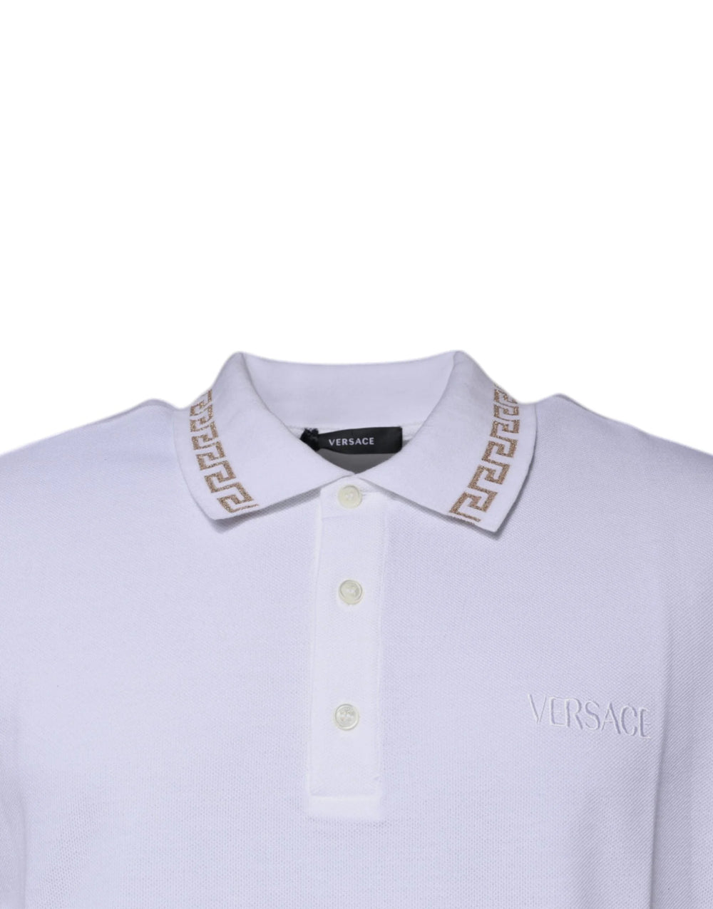 Versace White Viscose Collared Men Polo Short Sleeves T-shirt - Polos