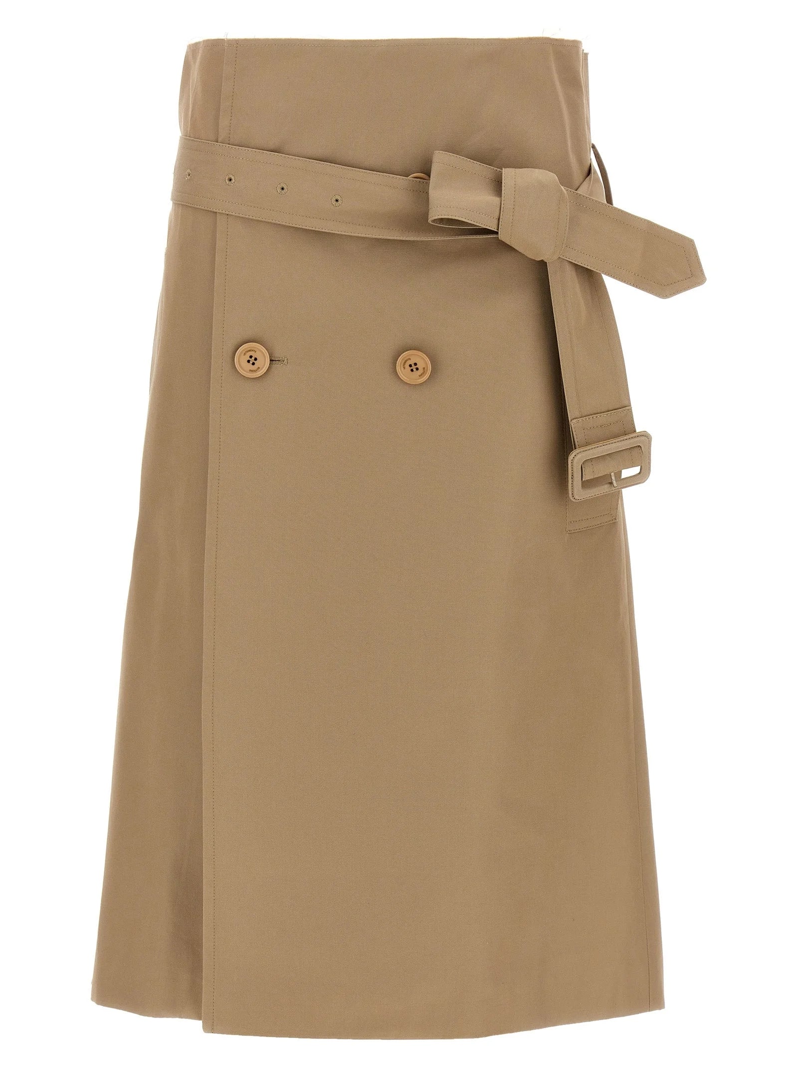 Vetements Beige Cotton Midi Skirt - M