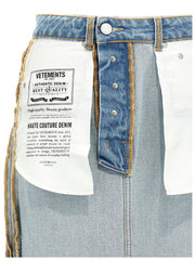 Vetements Blue Cotton Mini Skirt