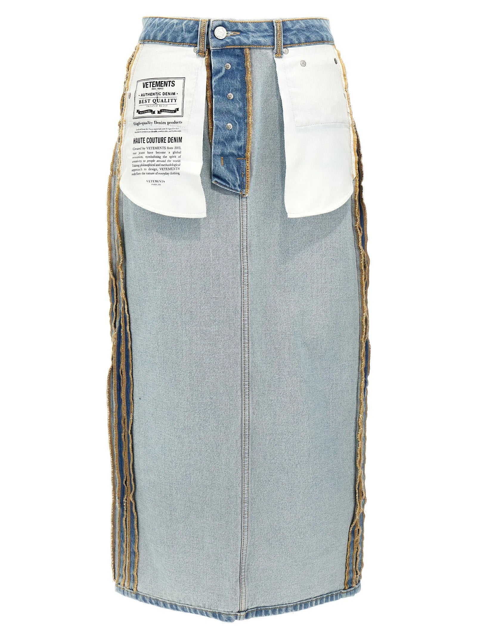 Vetements Blue Cotton Mini Skirt