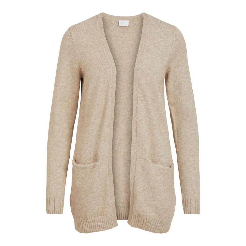 Vila Clothes Beige Viscose Cardigan - IT40|S