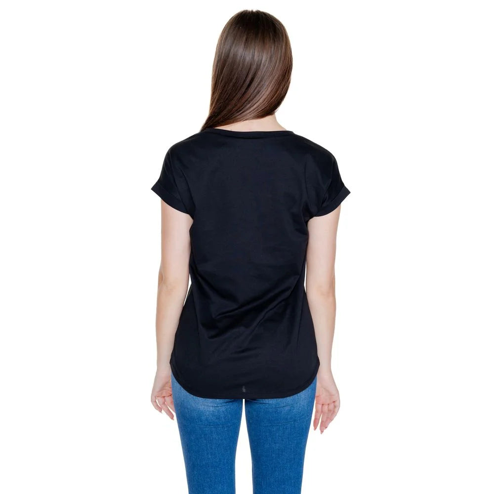 Vila Clothes Black Cotton T-Shirt - IT38|XS